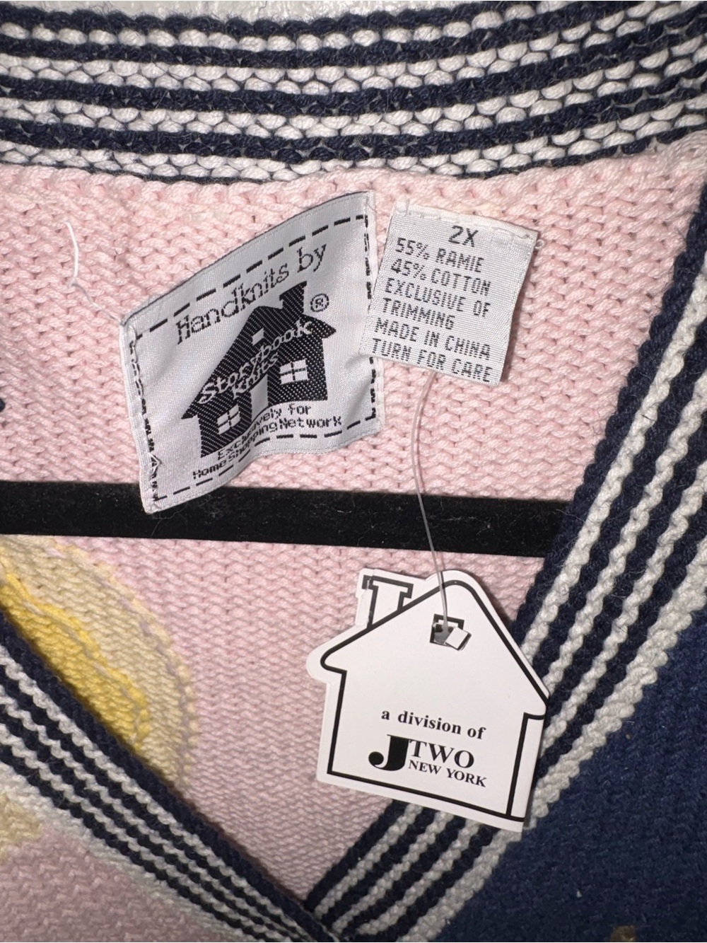 Storybook Knits Coastal Lighthouse Button-Front Cardigan - Blue, Pink & Cream - Picture 7 of 11